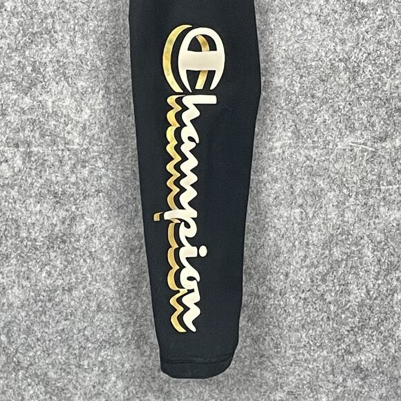 Champion Womens Base Layer Metallic Spellout Leggings Size L Athleisure Stretch - Picture 2 of 9